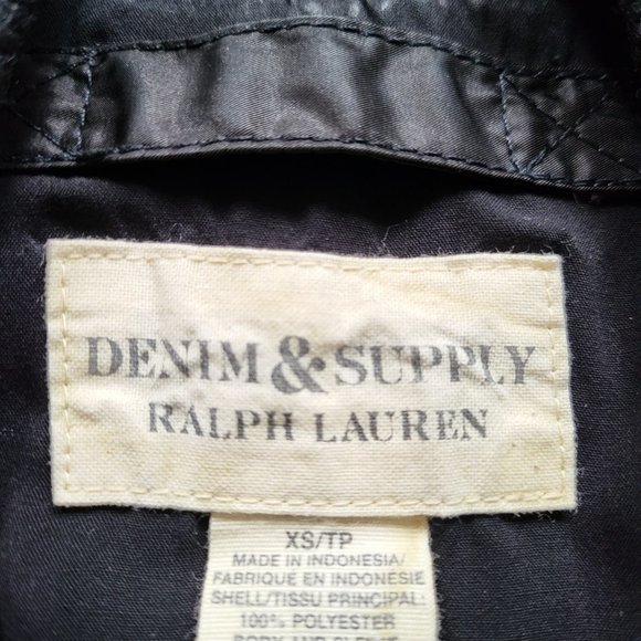 Denim & Supply Ralph Lauren Black Bomber Jacket, Size XS - Picture 7 of 8